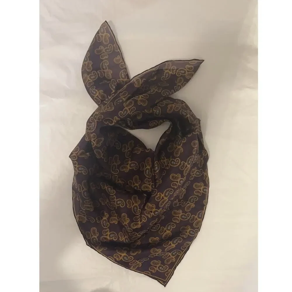 ROBERT TALBOTT Fine Silk Scarf Printed in Italy  - Purple - Semi Sheer 26
